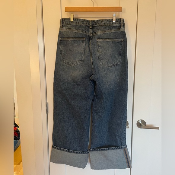 Zara Dark Blue Wide Cuff Jeans - Picture 4 of 5